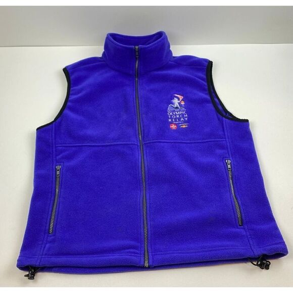 Vintage Marker 2002 Olympic Salt Lake Winter Games Torch Relay Vest Large Purple - Picture 1 of 5